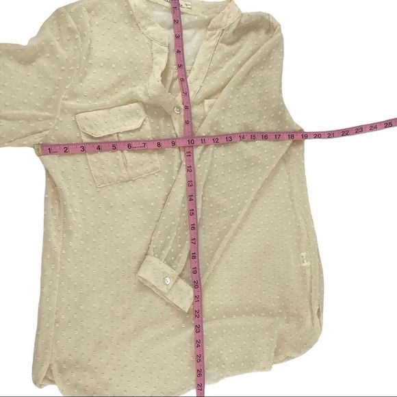 Stitch Fix Ellison Swiss Dot top ivory blouse -M - Picture 10 of 17